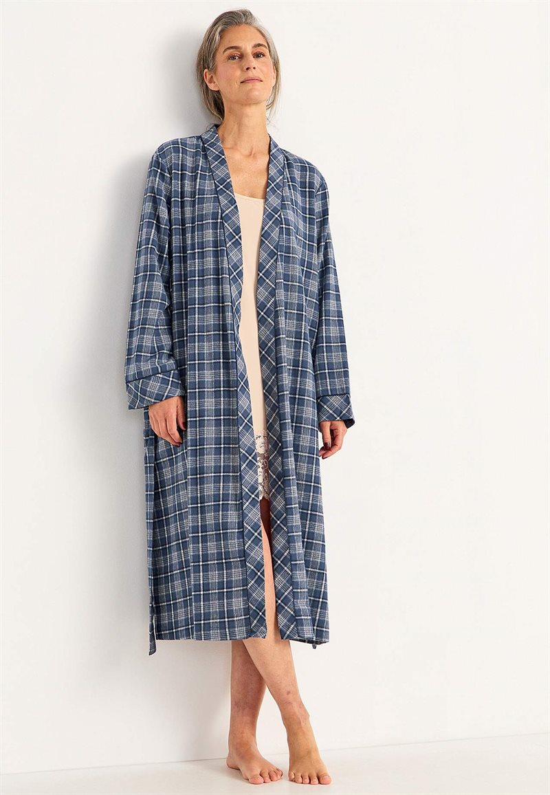 Image of Ruudullinen aamutakki flanellista