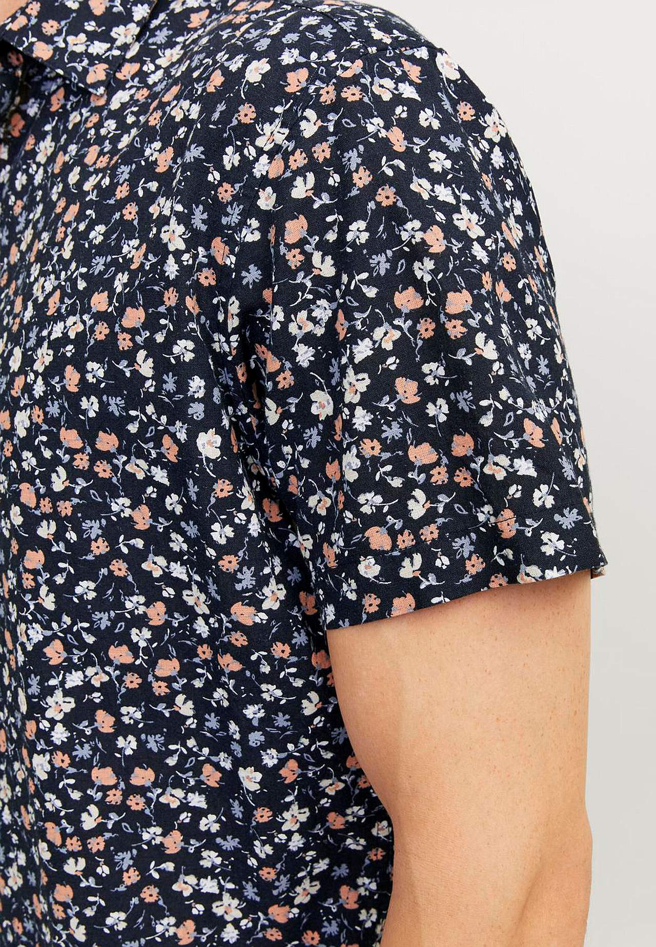 Kuvioitu paita puuvilla-pellavaseoksesta Summer Print