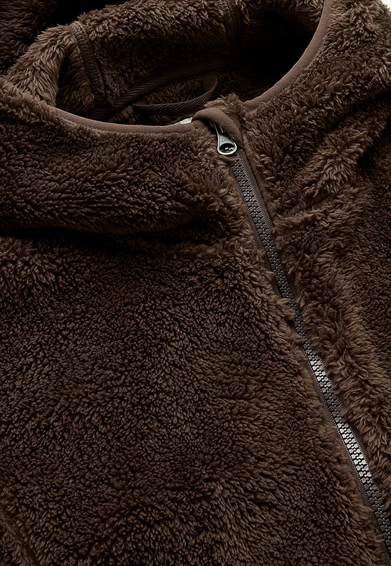 Kodikas fleece-takki hupulla