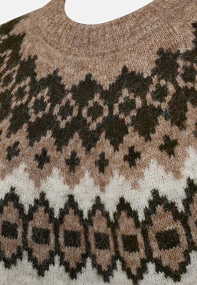 Neulepusero jacquard-kuviolla