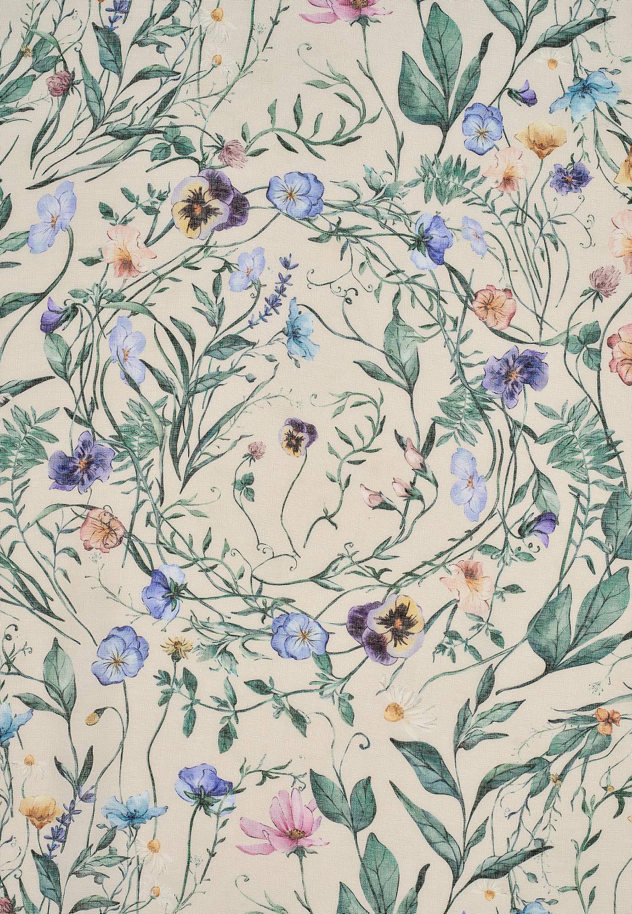 Kukkakuvioinen usean kiinnitystavan verhokappa