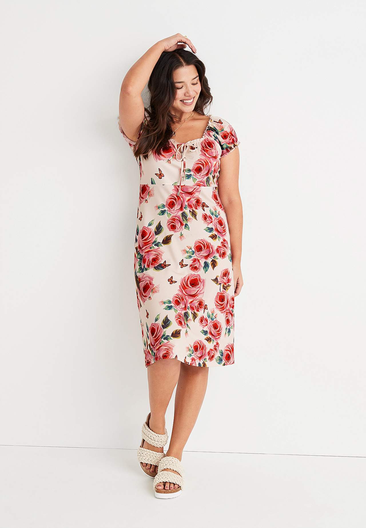 Kuviollinen off shoulder -mekko