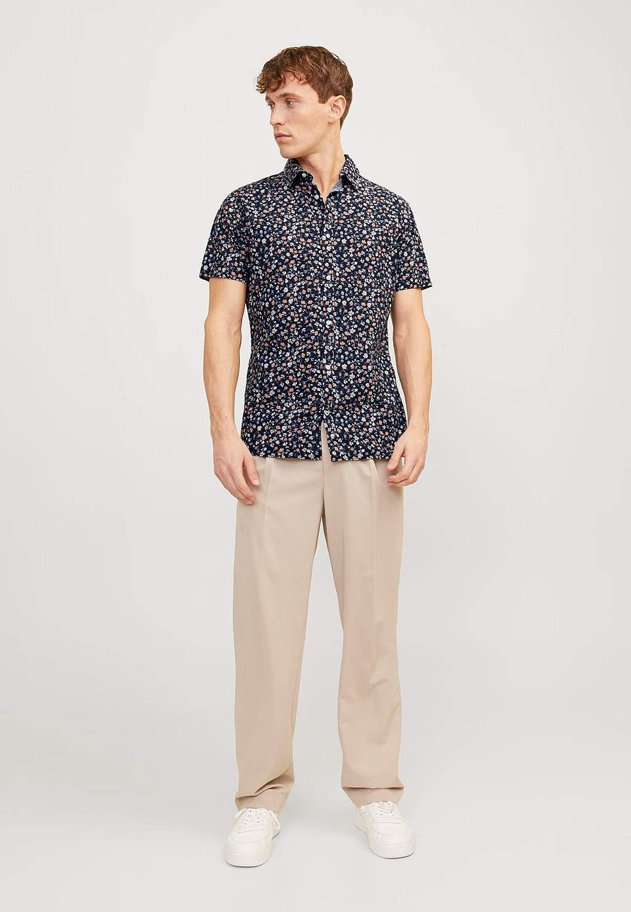 Kuvioitu paita puuvilla-pellavaseoksesta Summer Print
