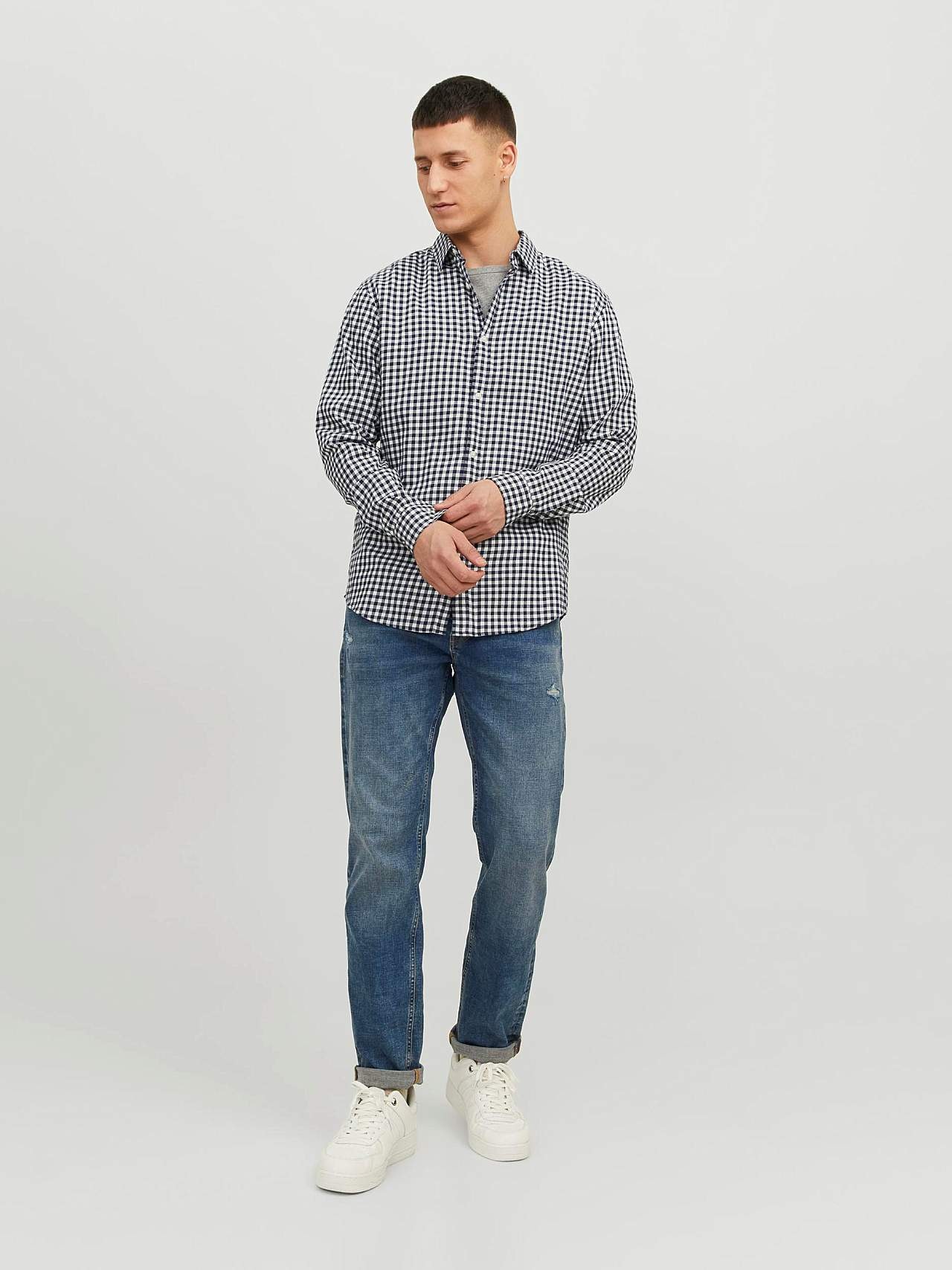 Ruudullinen, pehmeä puuvillapaita Gingham