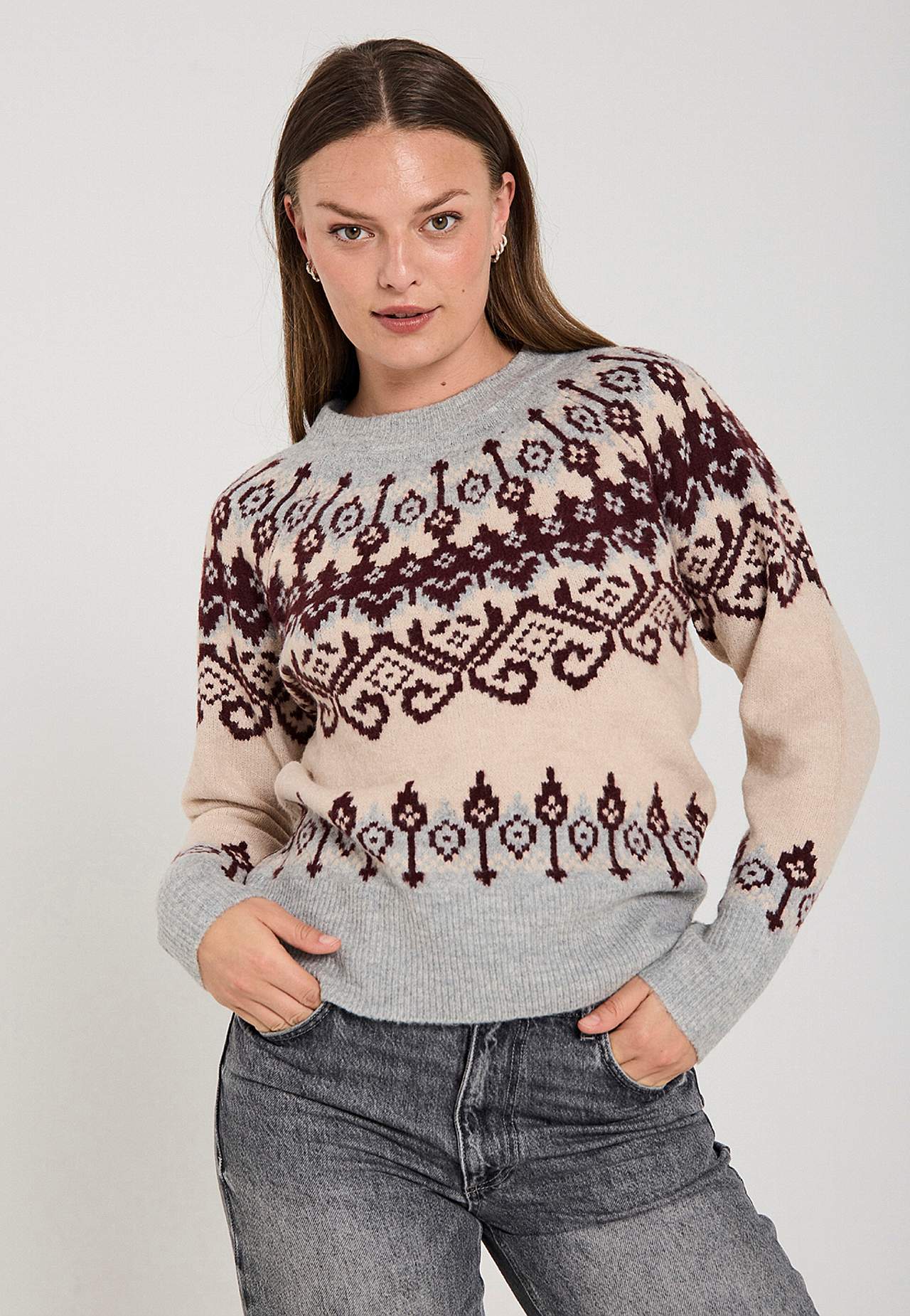 Neulepusero jacquard-kuviolla