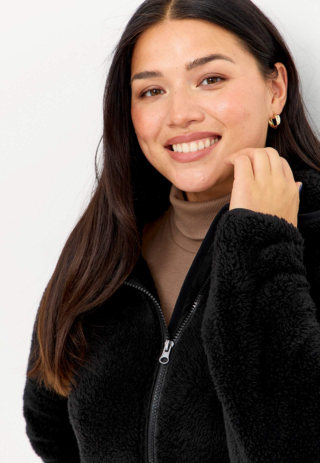 Kodikas fleece-takki hupulla