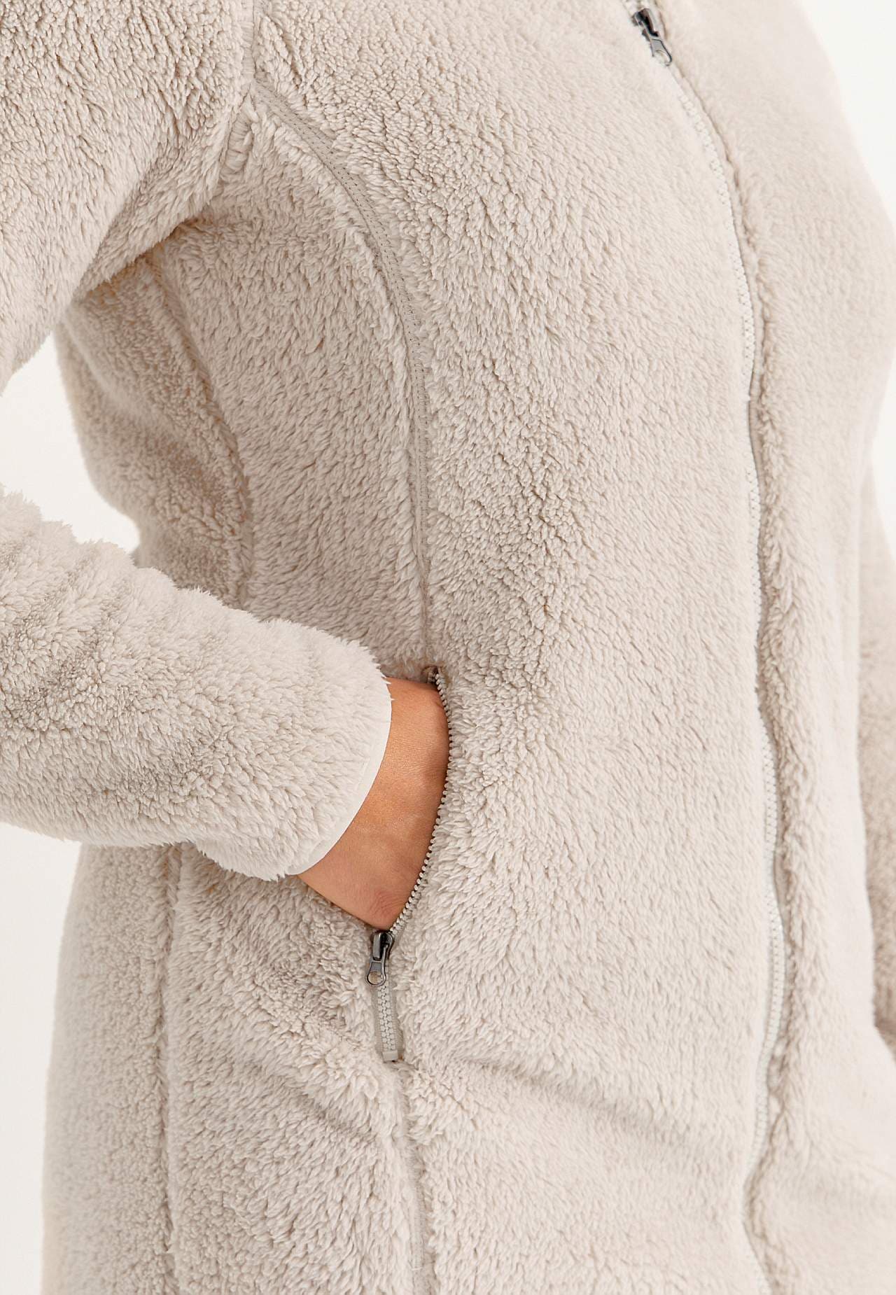 Kodikas fleece-takki hupulla