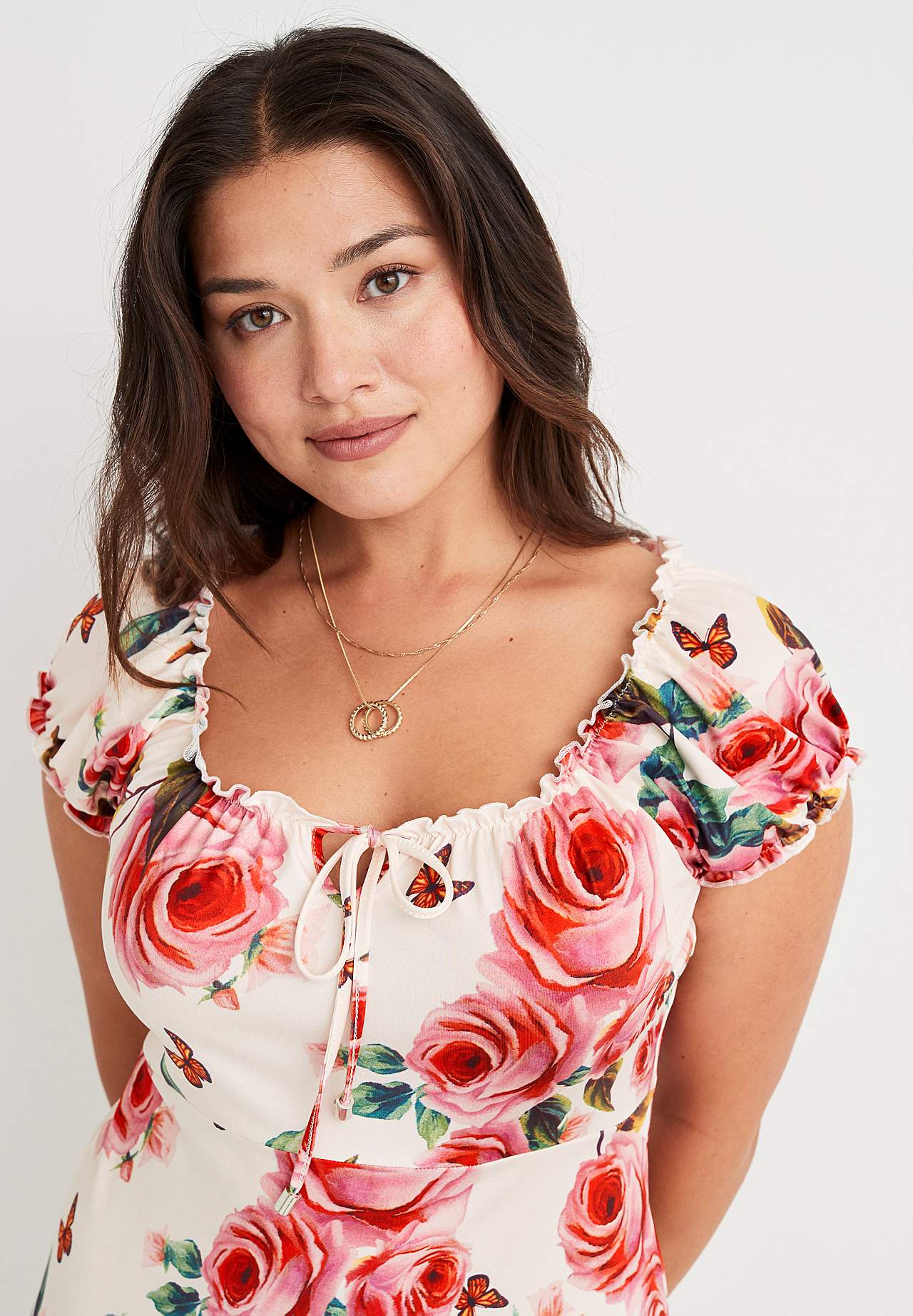 Kuviollinen off shoulder -mekko