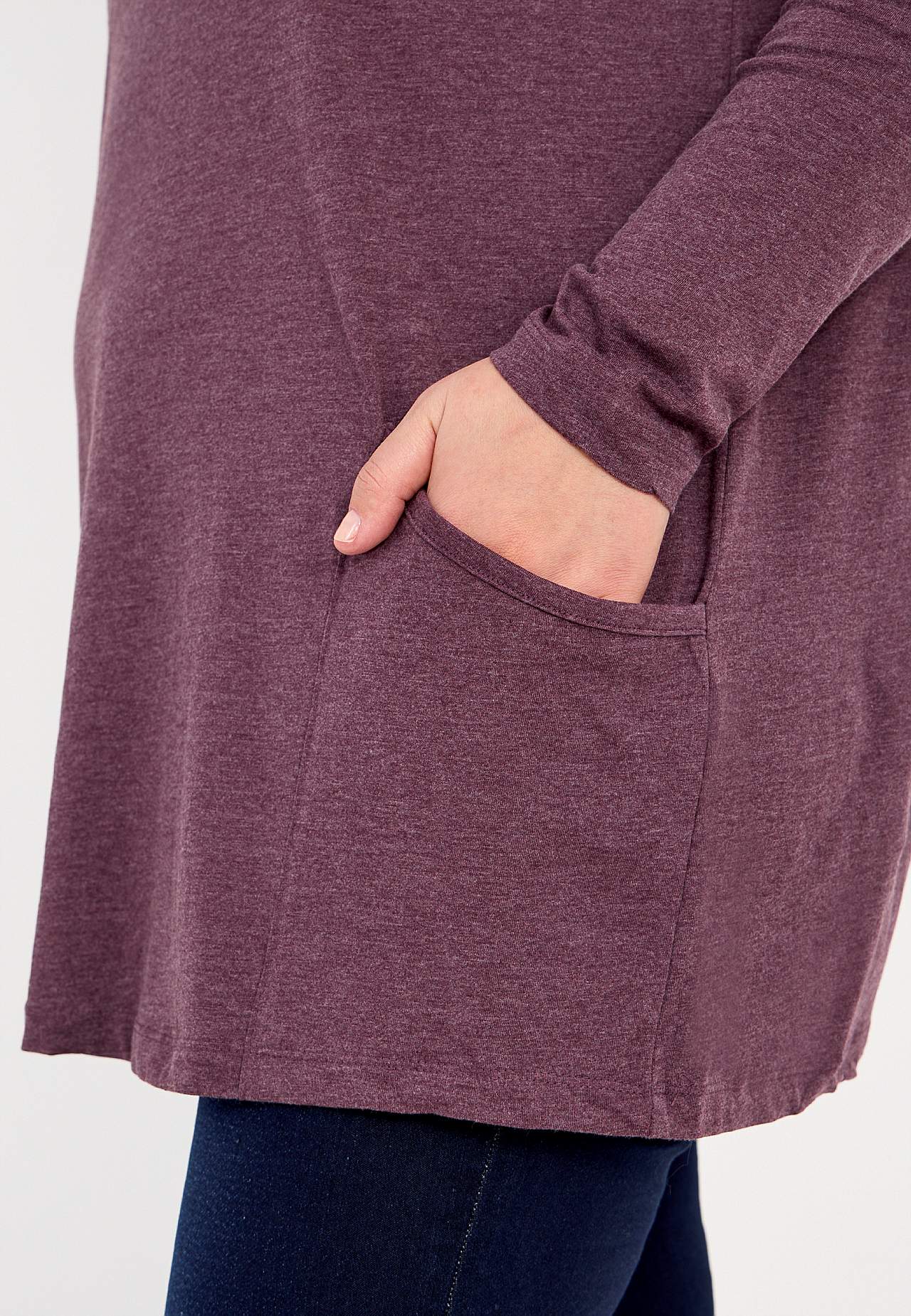 Pitkähihainen trikootunika taskuilla Hilda