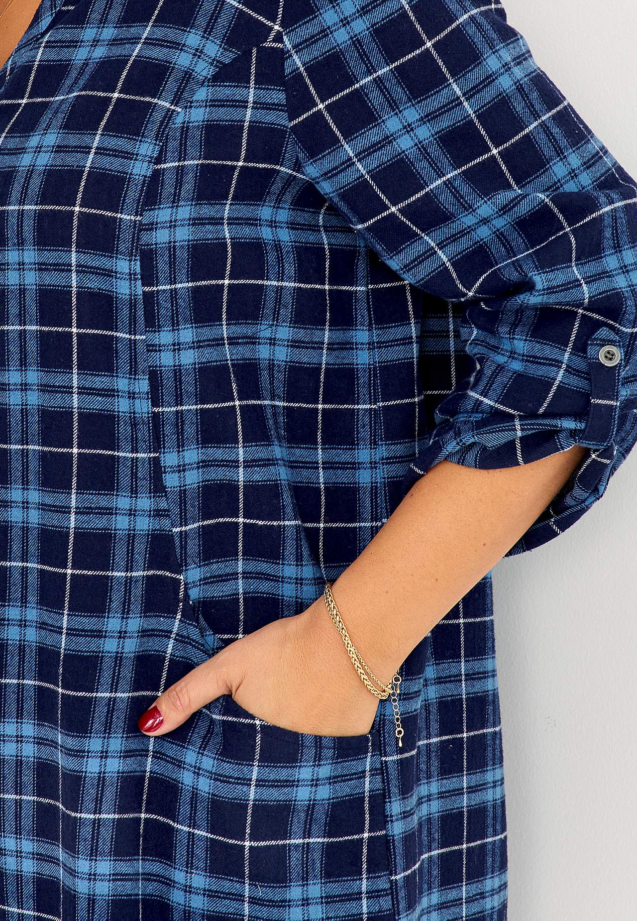 Ruudullinen tunika flanellista Christine