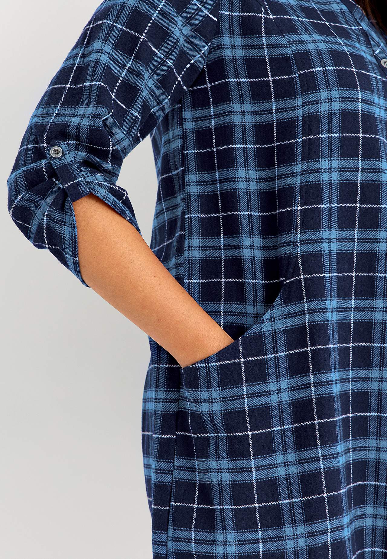 Ruudullinen tunika flanellista Christine