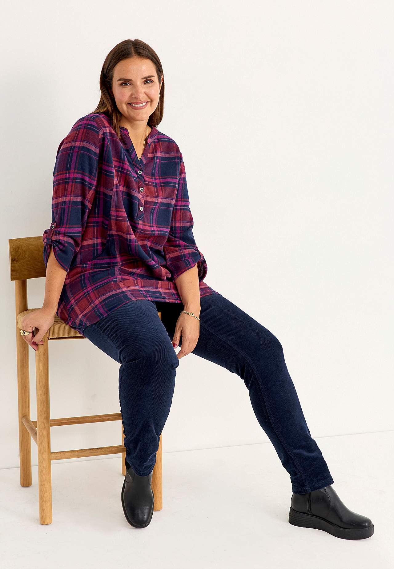 Ruudullinen tunika flanellista