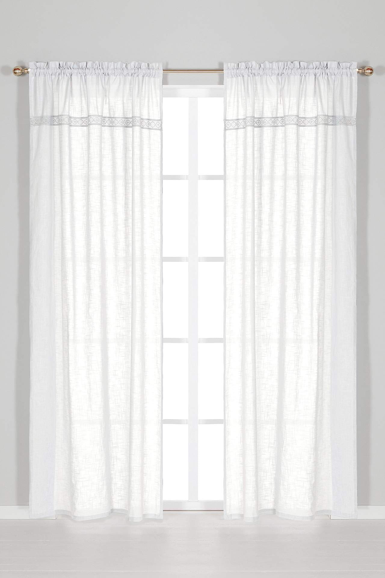 Kanavaverhot pitsillä Monica 2 kpl/pakkaus
