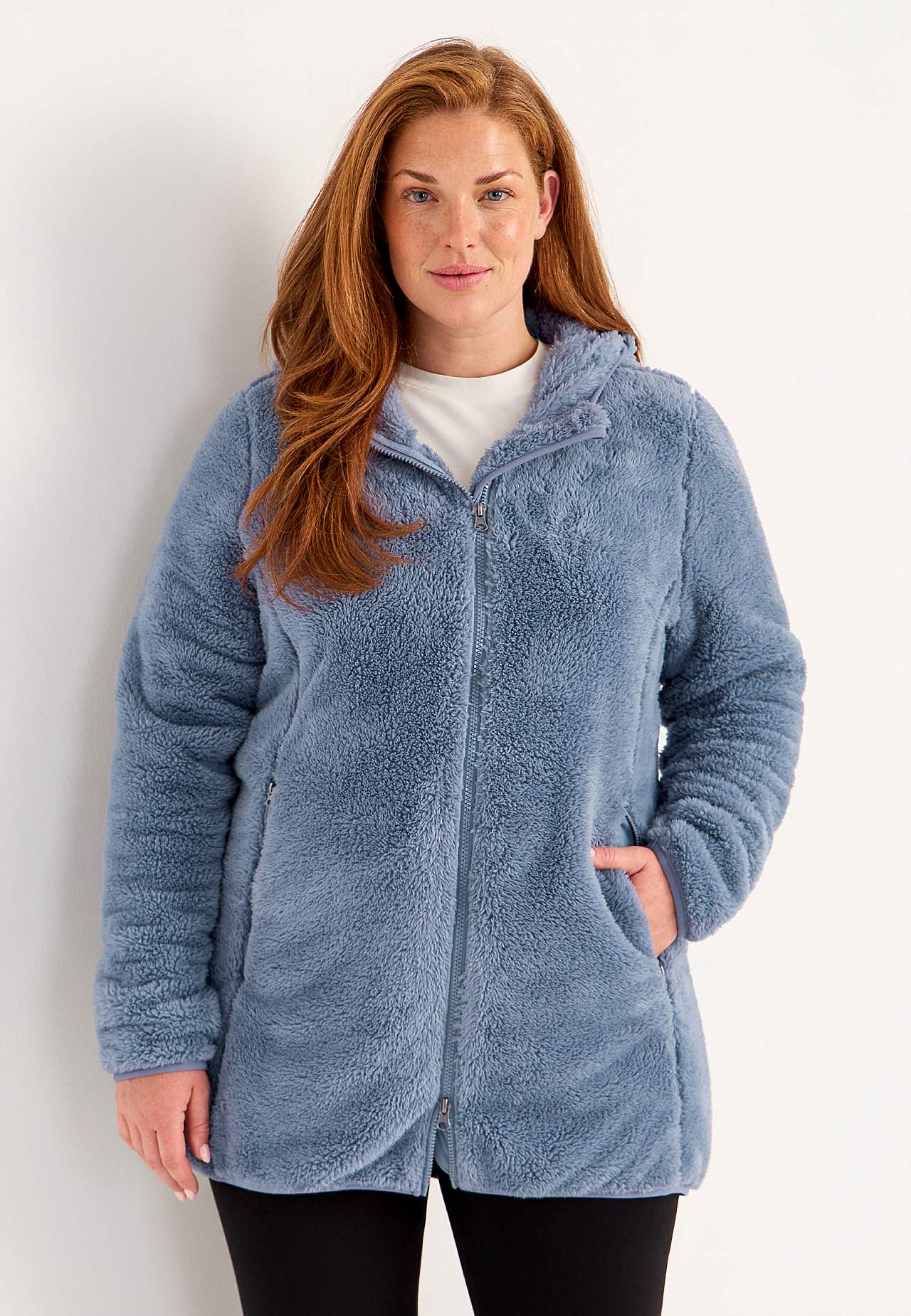 Kodikas fleece-takki hupulla