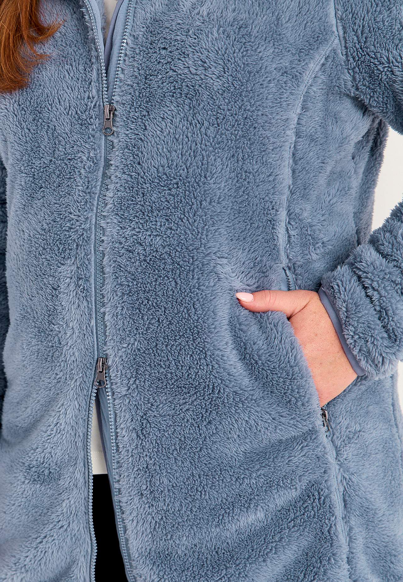 Kodikas fleece-takki hupulla