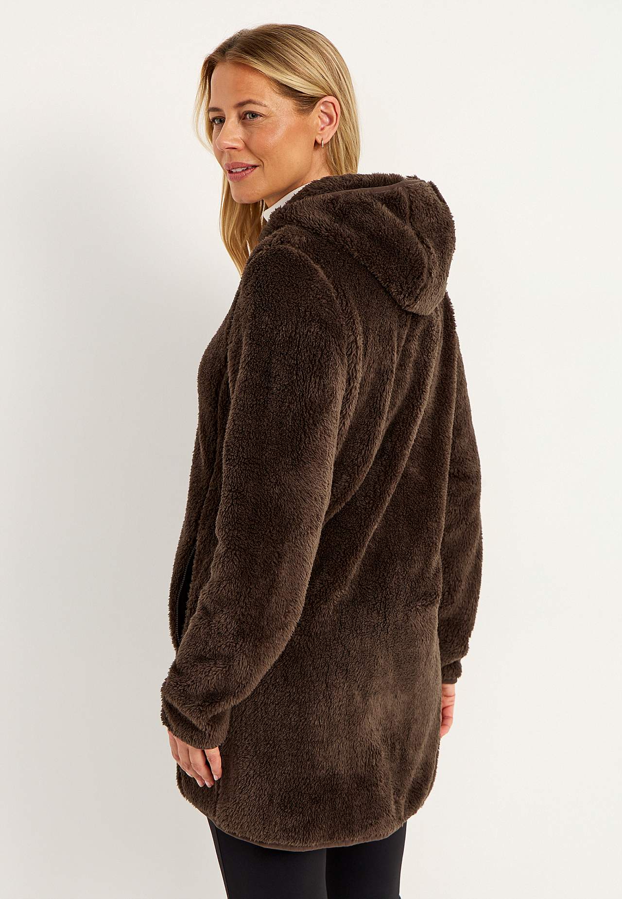 Kodikas fleece-takki hupulla