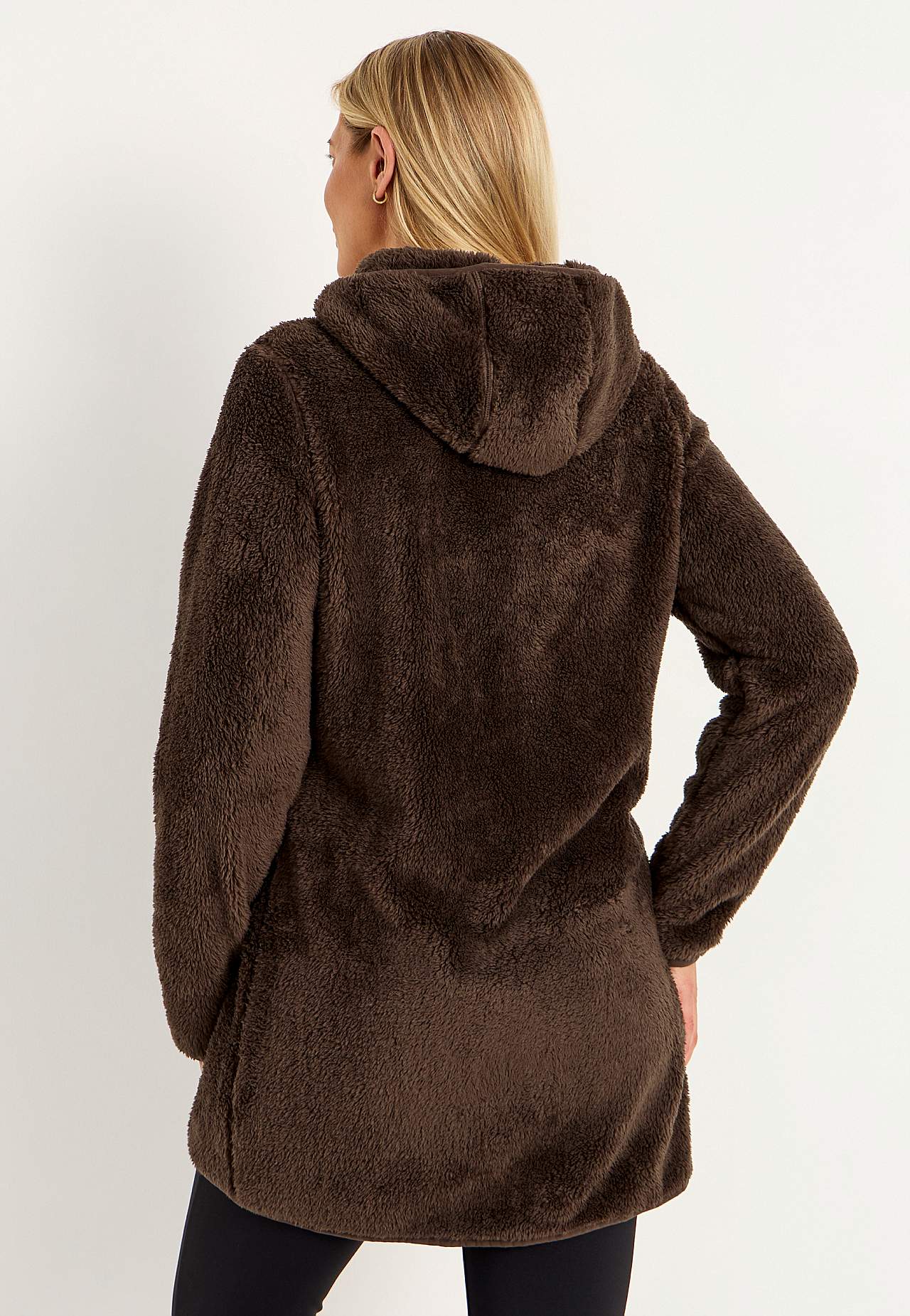 Kodikas fleece-takki hupulla