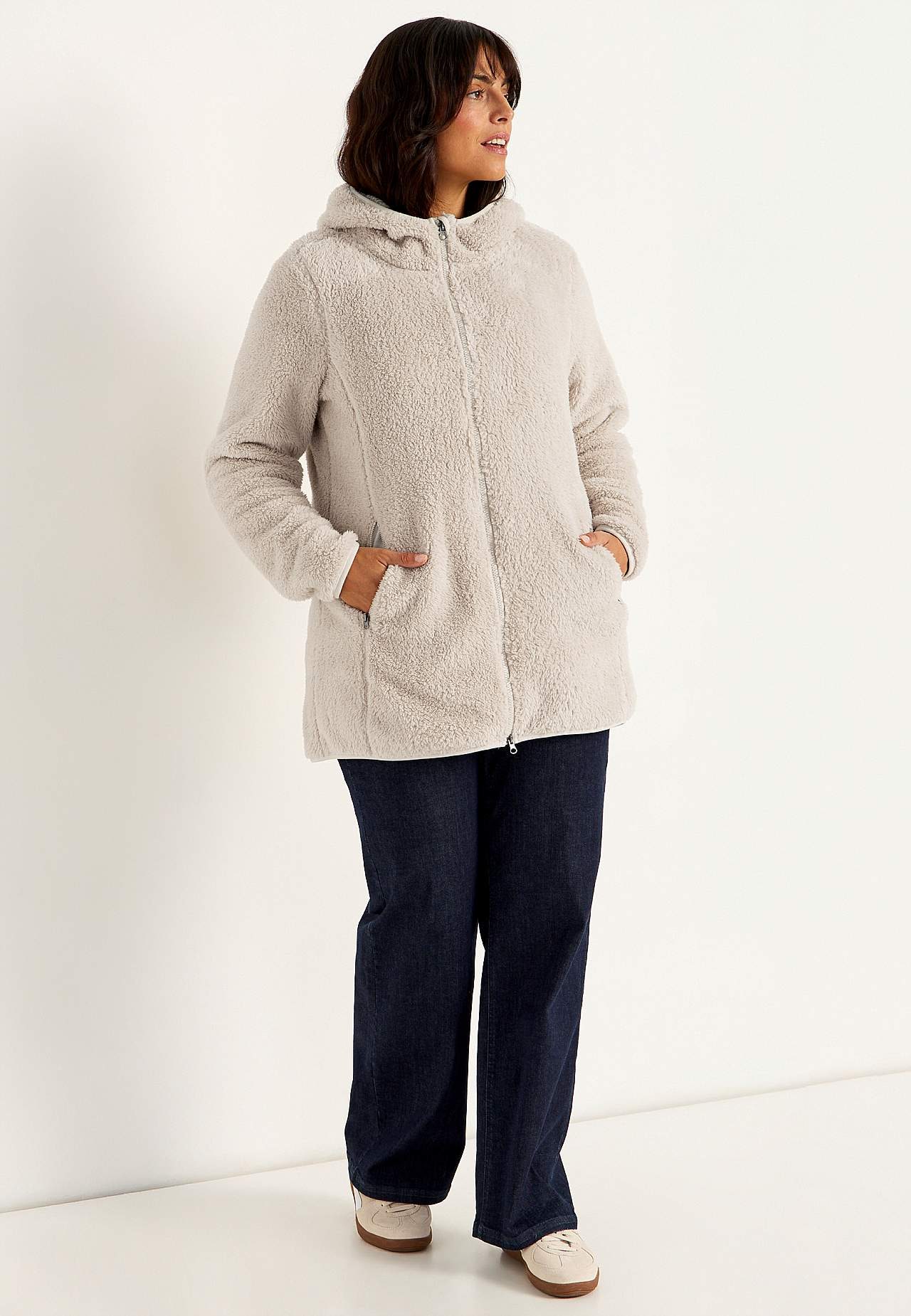 Kodikas fleece-takki hupulla