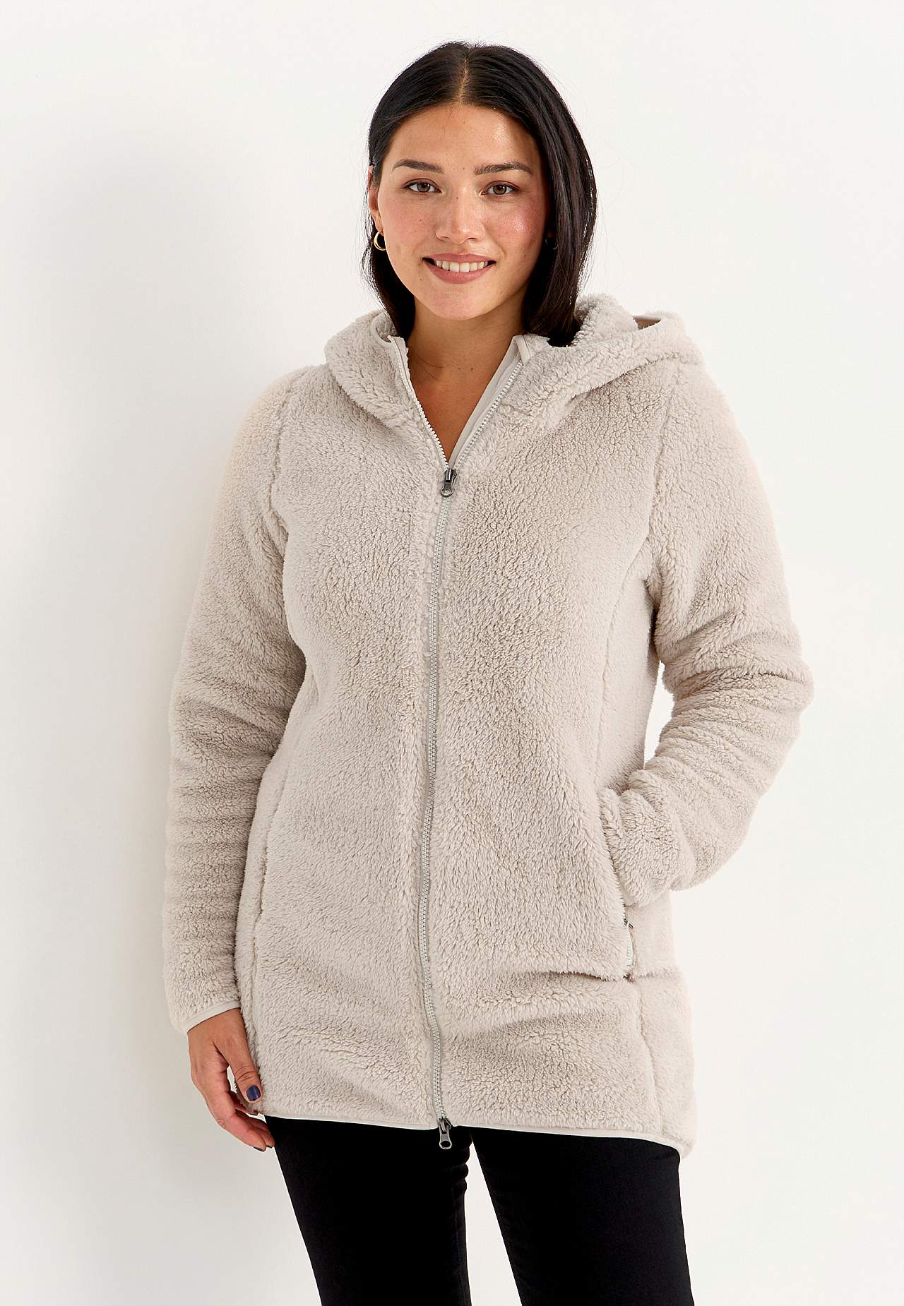 Kodikas fleece-takki hupulla