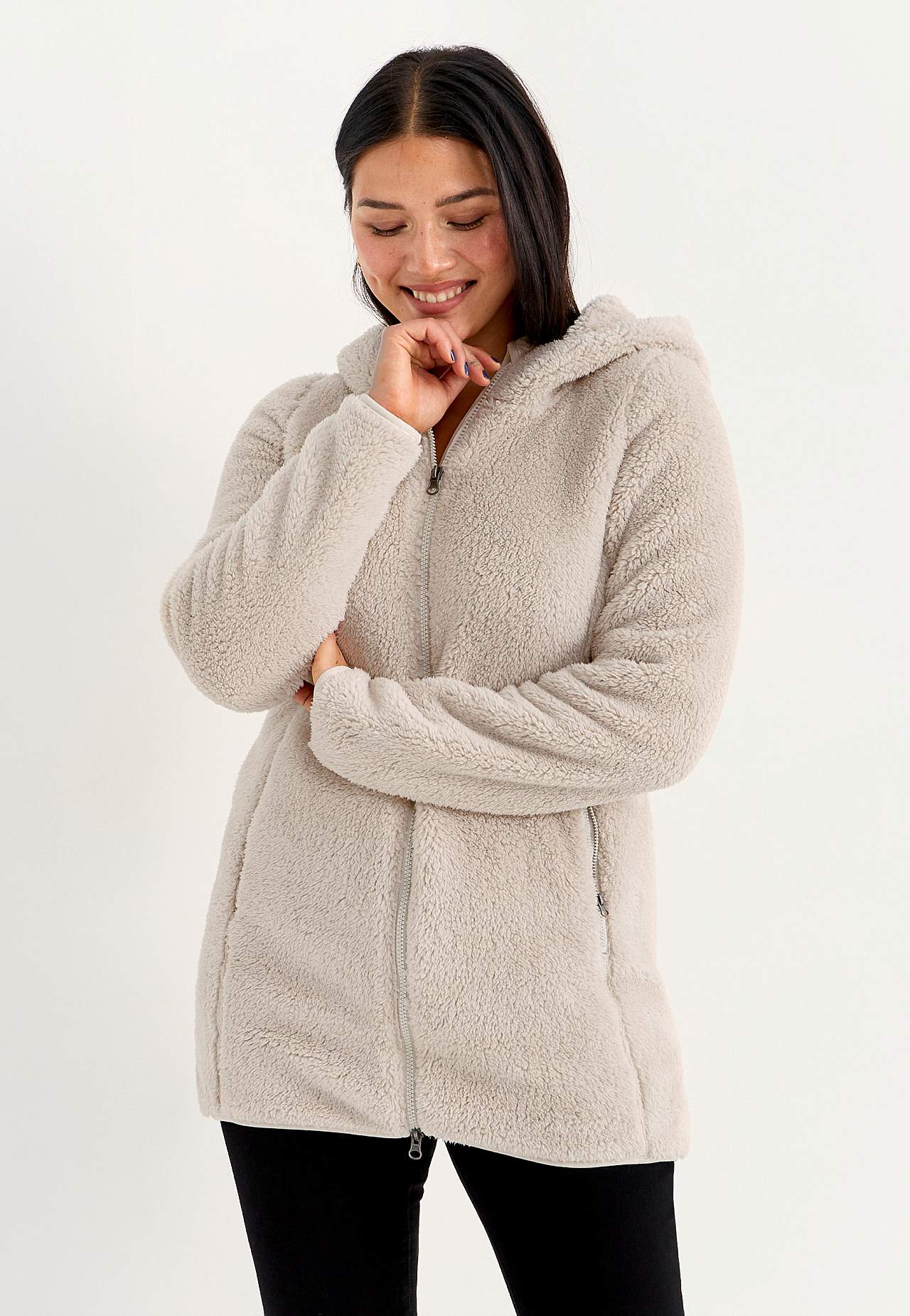Kodikas fleece-takki hupulla