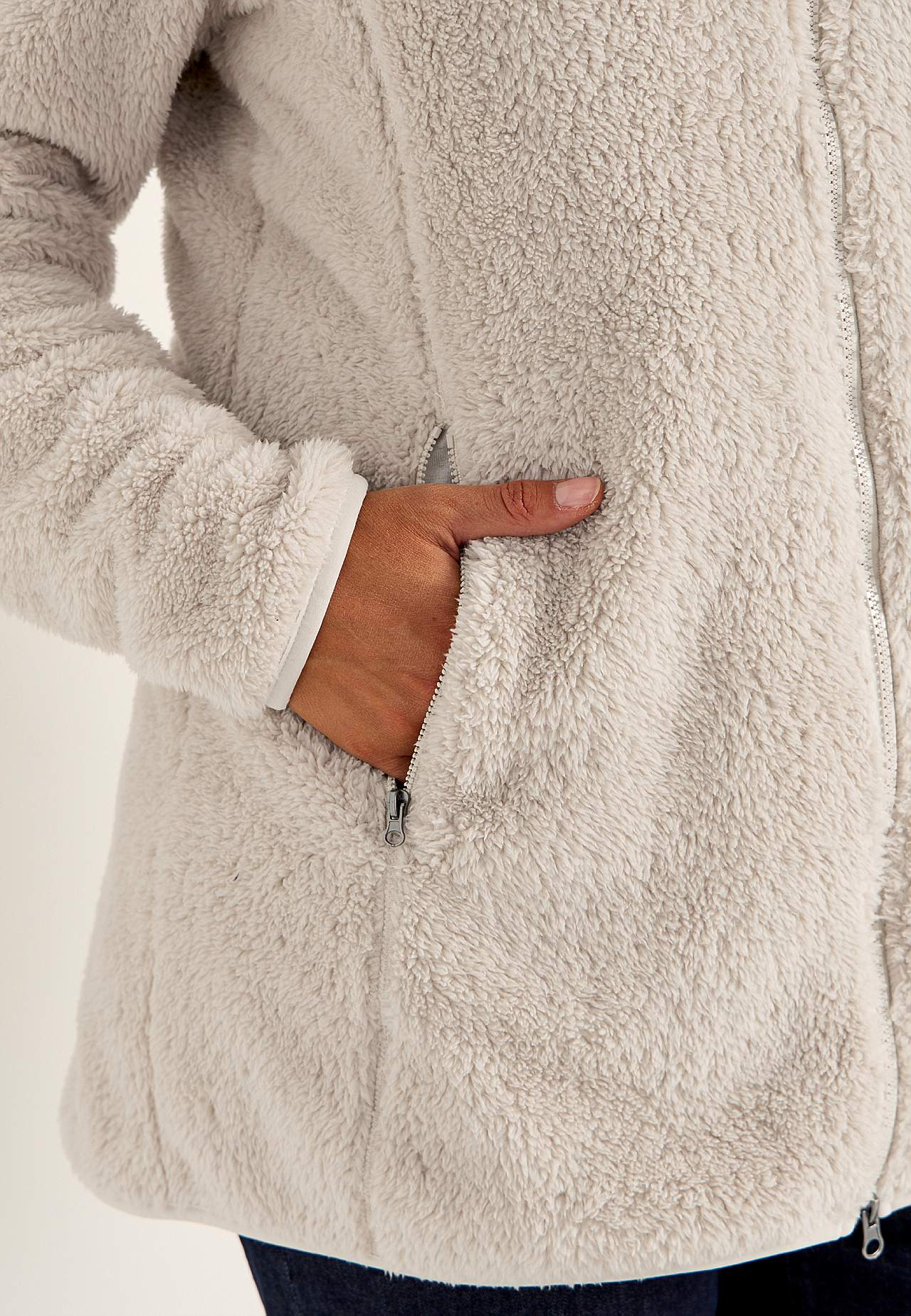 Kodikas fleece-takki hupulla
