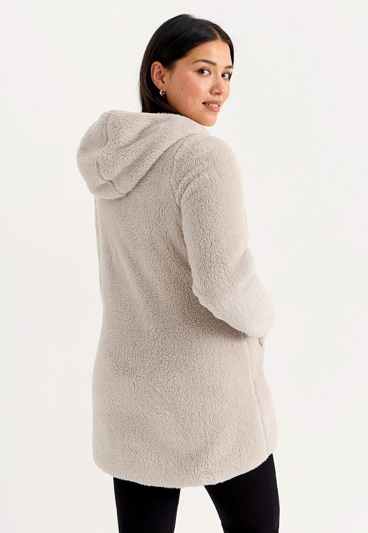 Kodikas fleece-takki hupulla