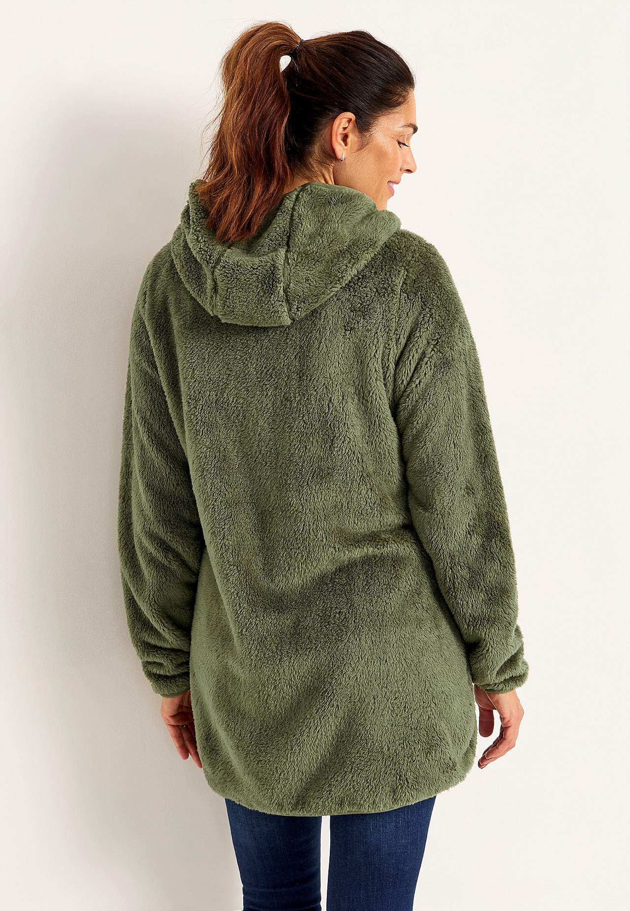 Kodikas fleece-takki hupulla