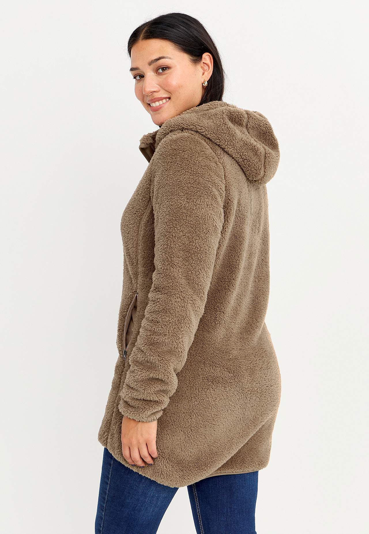 Kodikas fleece-takki hupulla