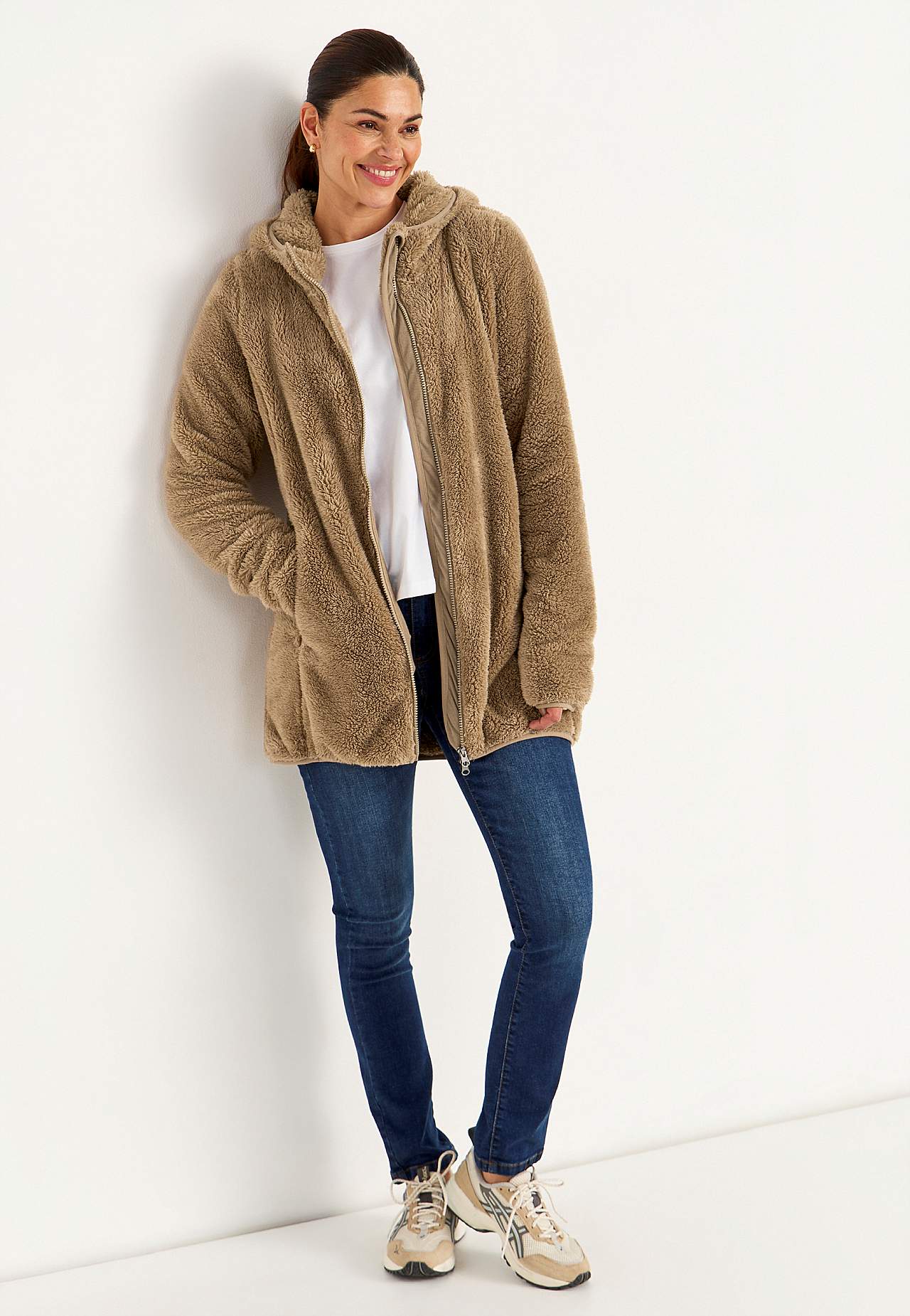 Kodikas fleece-takki hupulla