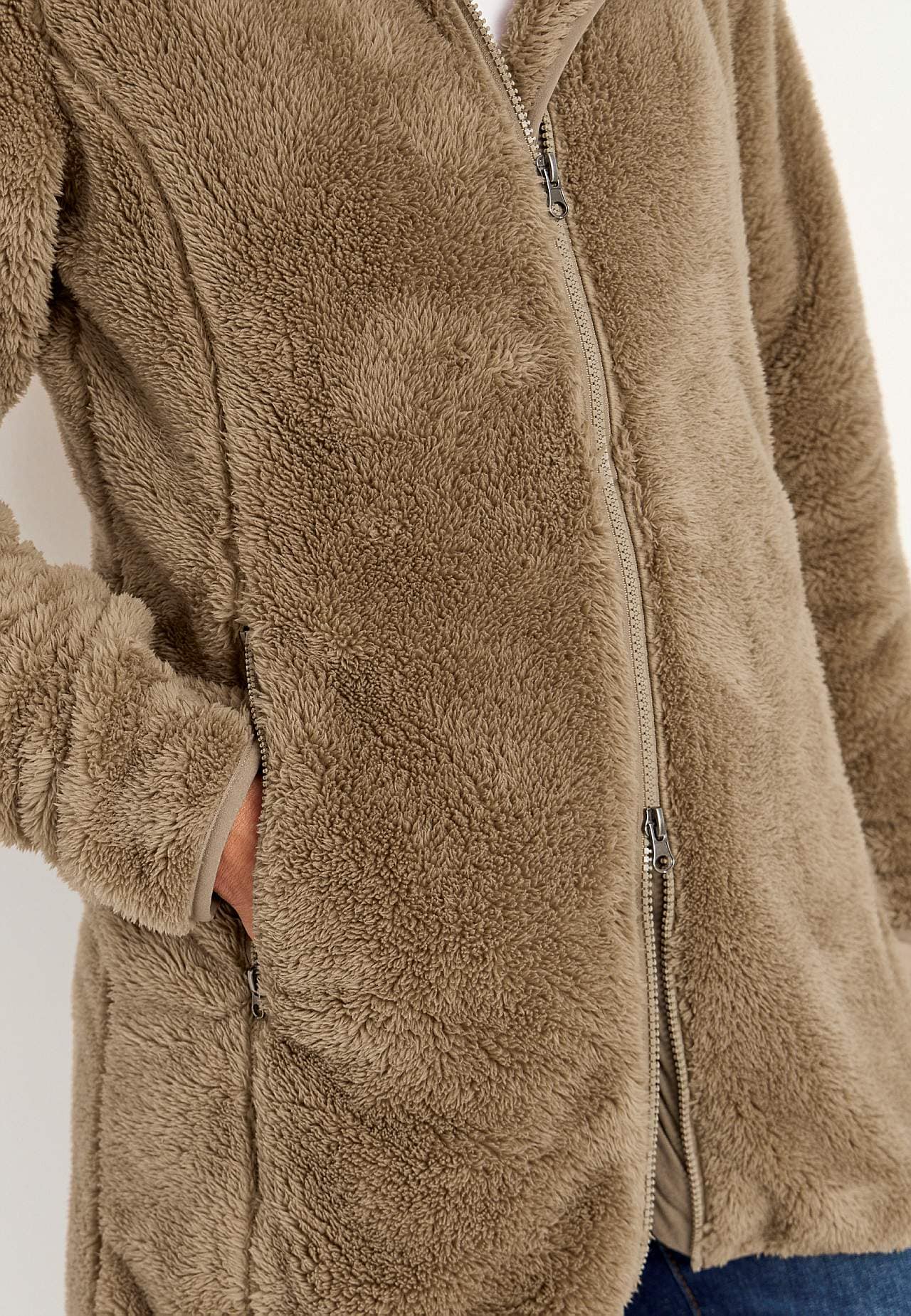 Kodikas fleece-takki hupulla