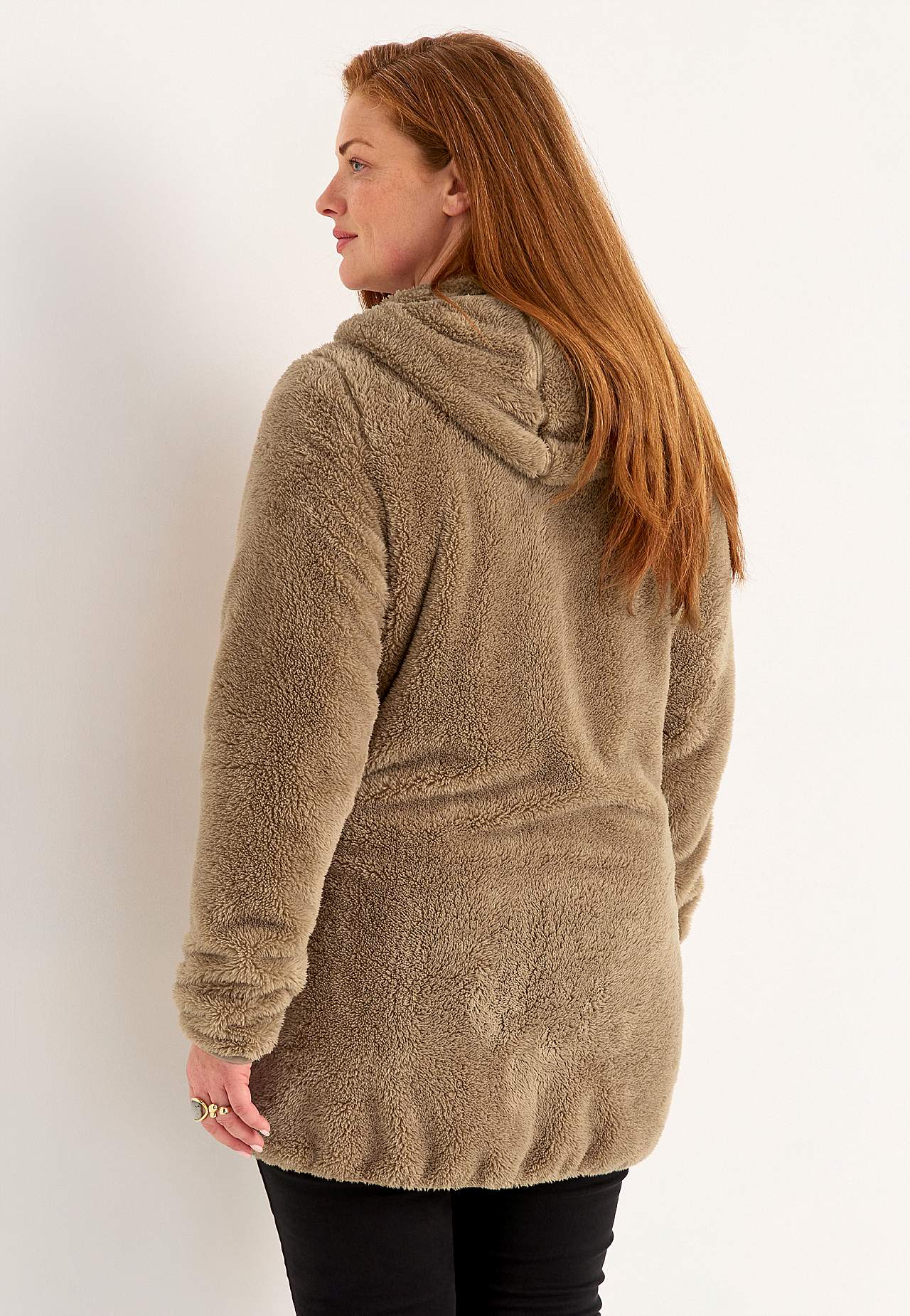 Kodikas fleece-takki hupulla