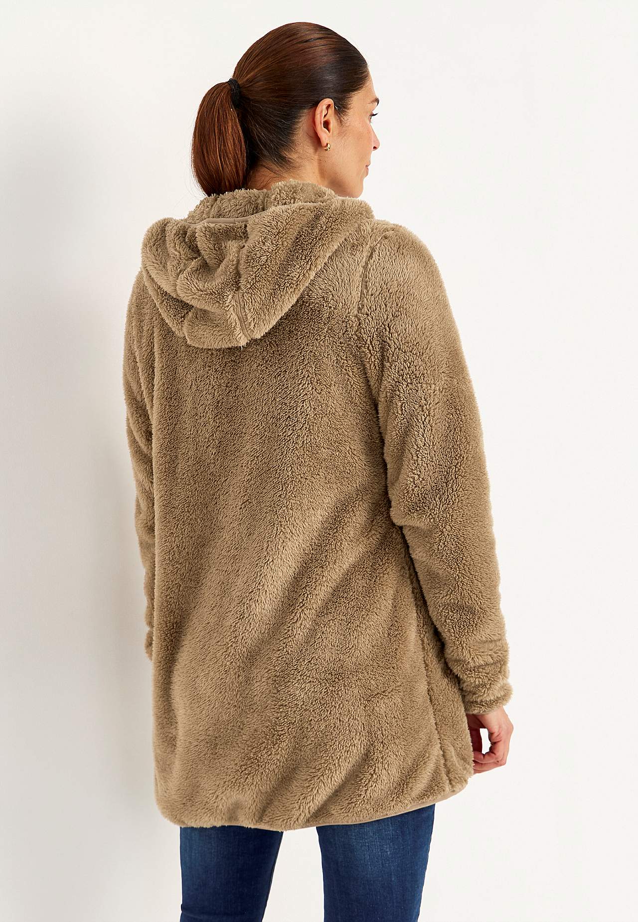 Kodikas fleece-takki hupulla