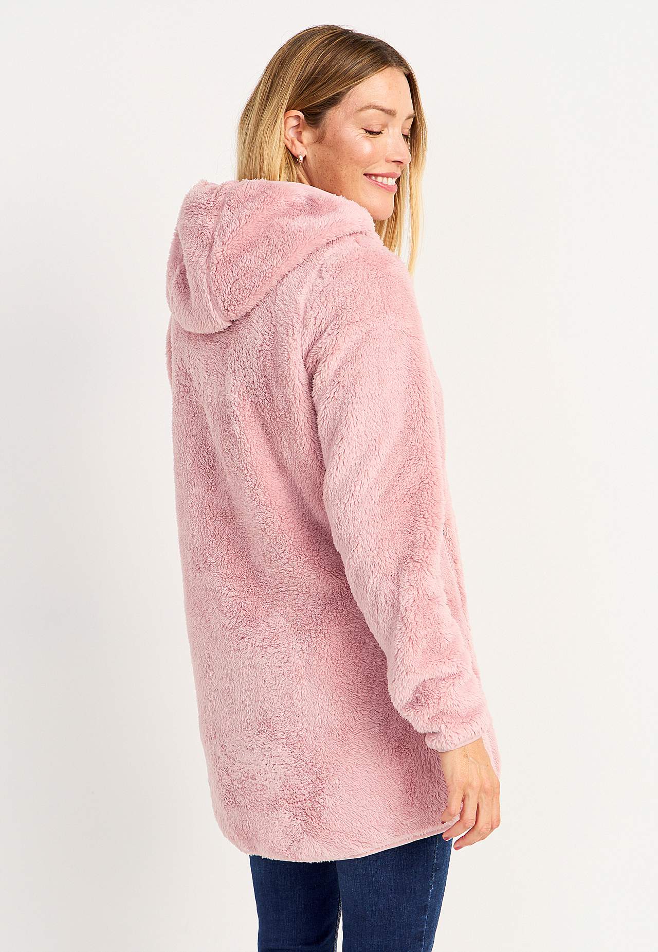 Kodikas fleece-takki hupulla