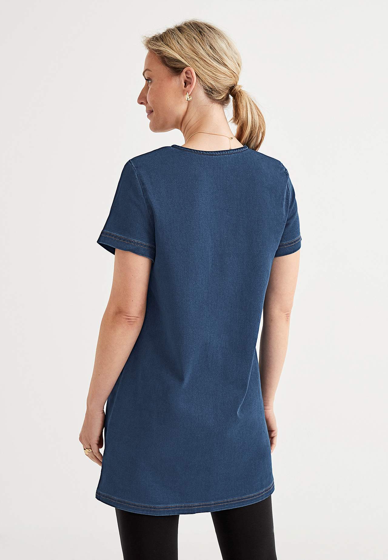 Lyhythihainen denimtunika Olina