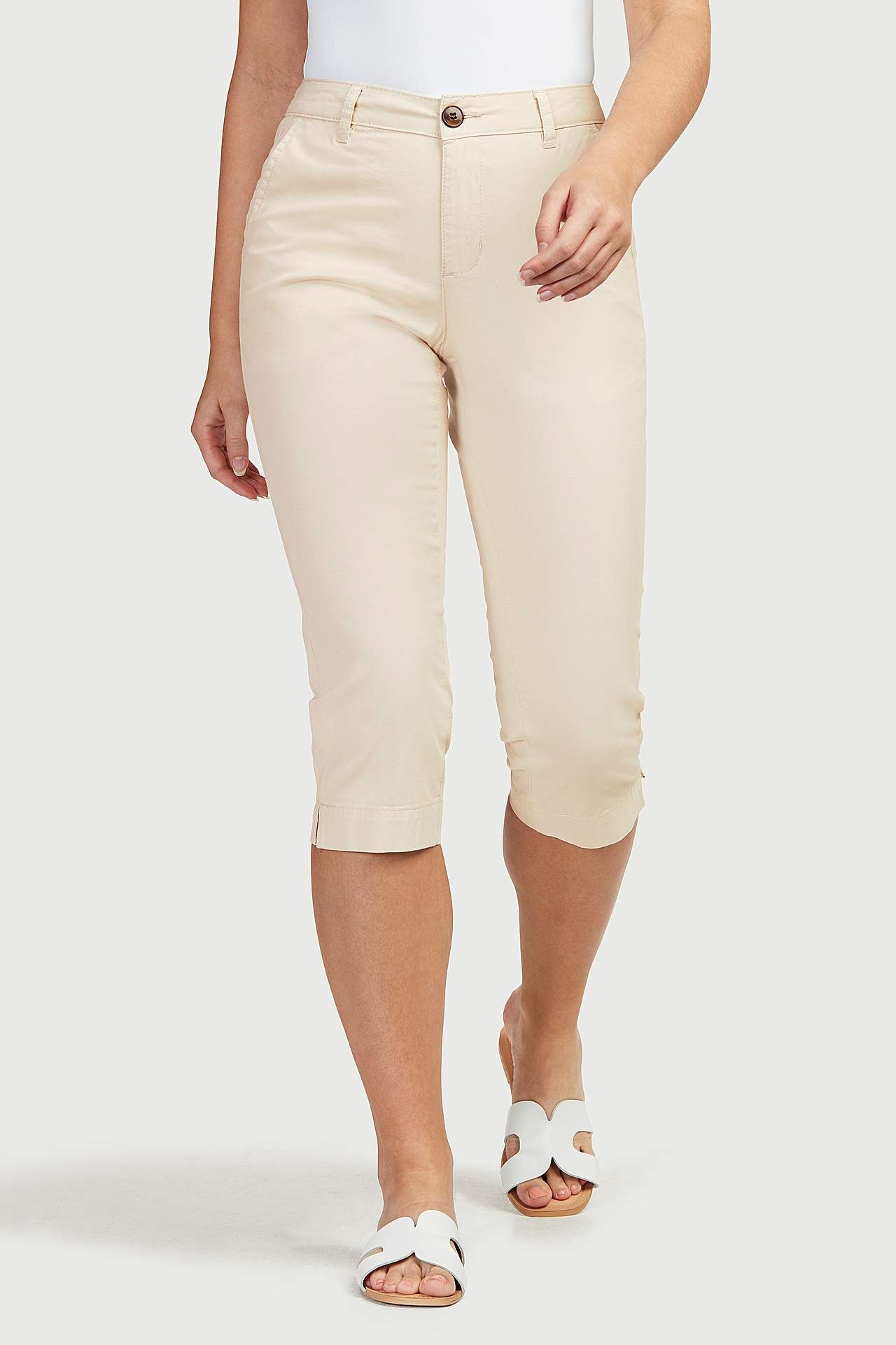 Caprihousut stretch-puuvillatvillistä