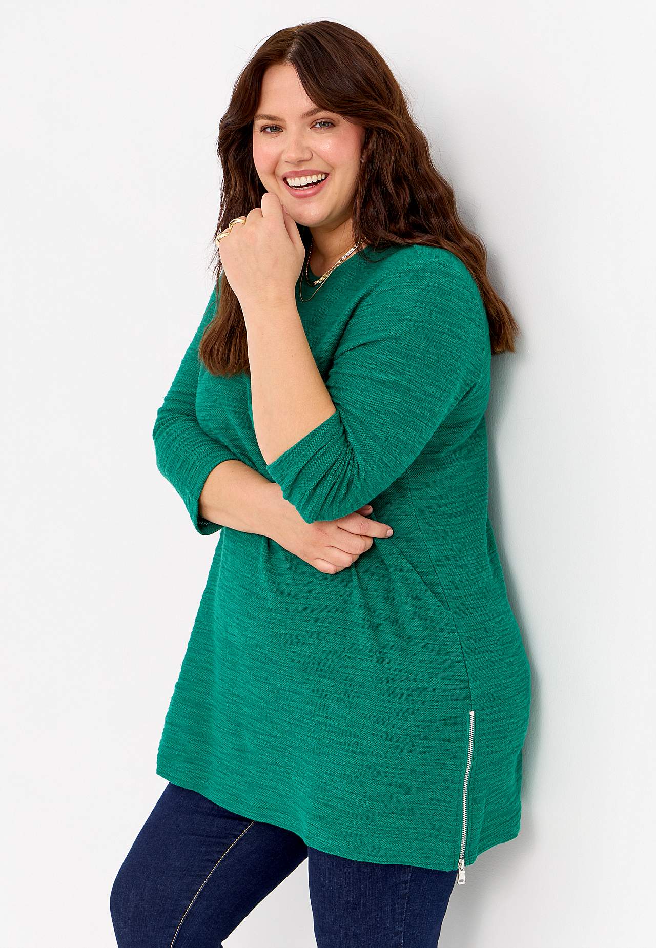 Pehmeä tunika 3/4-pituisilla hihoilla