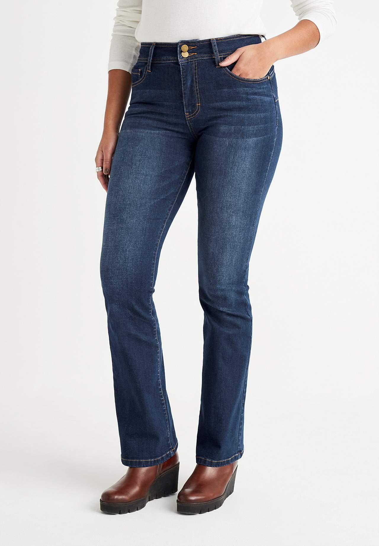 Erittäin joustavat muotoilevat farkut bootcut-lahkeella