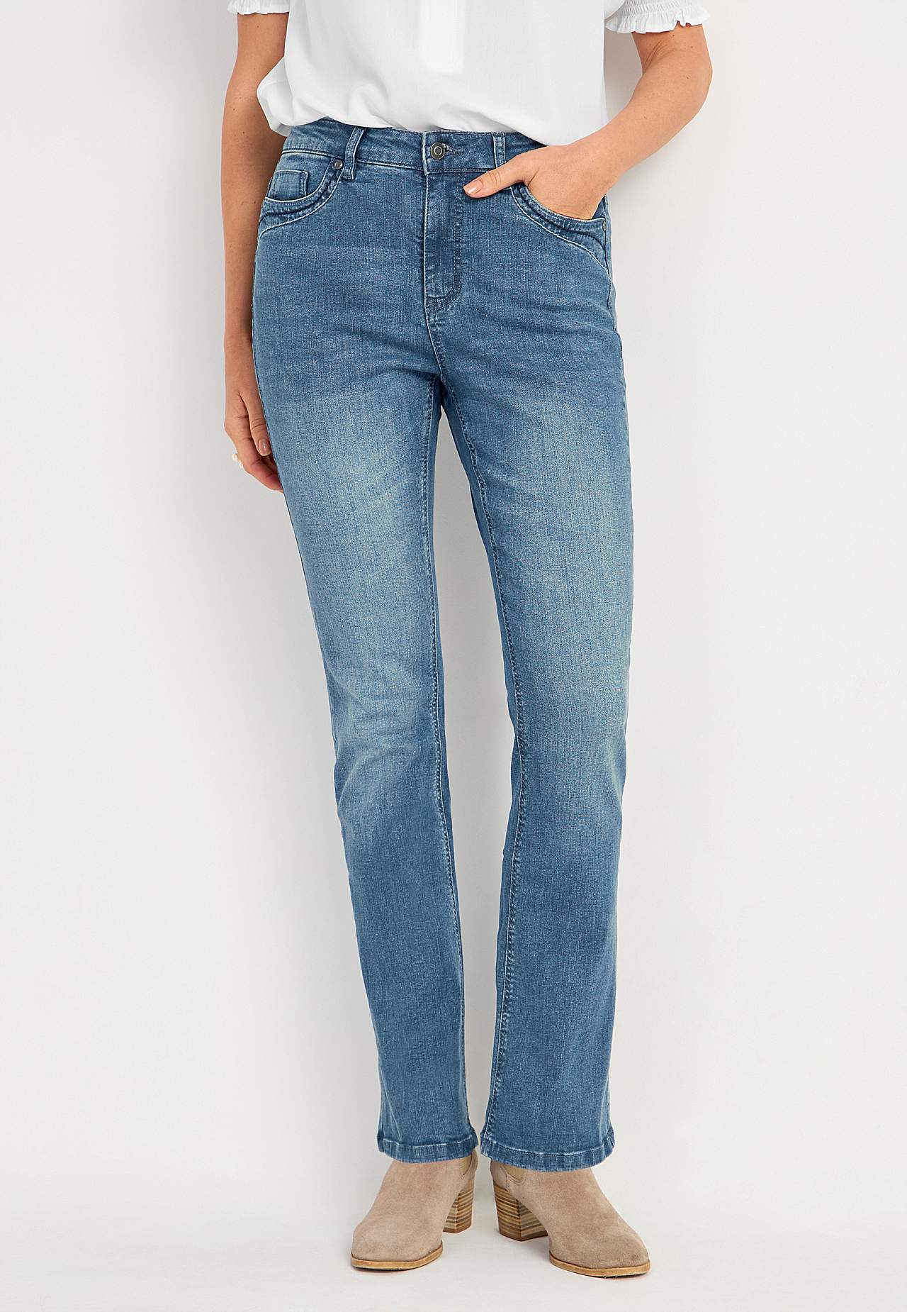 Stretchfarkut bootcut-lahkeella Anja