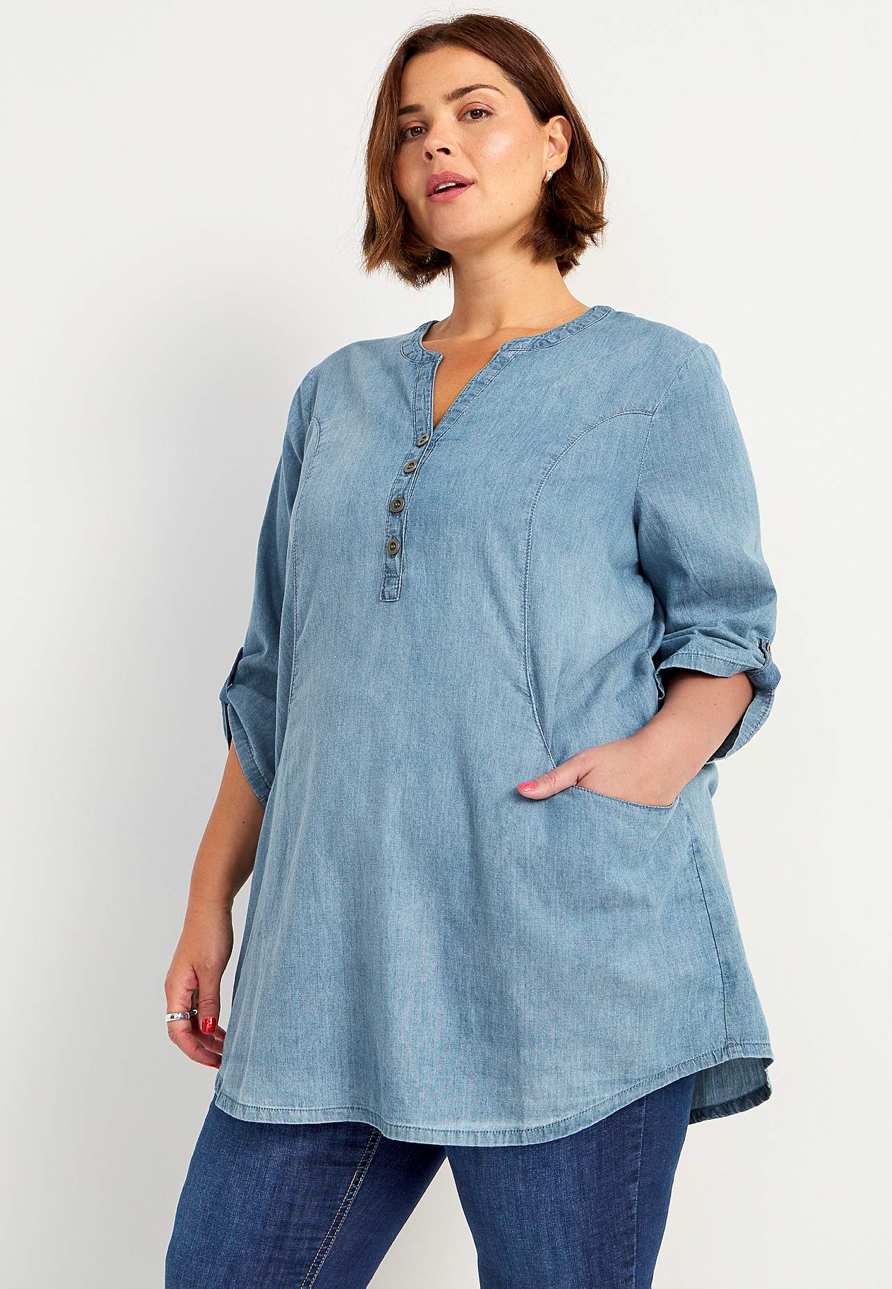 Denimtunika taskuilla
