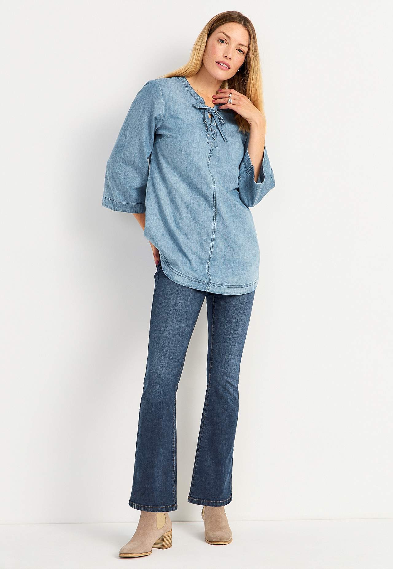 Denimtunika nyörityksellä Ella