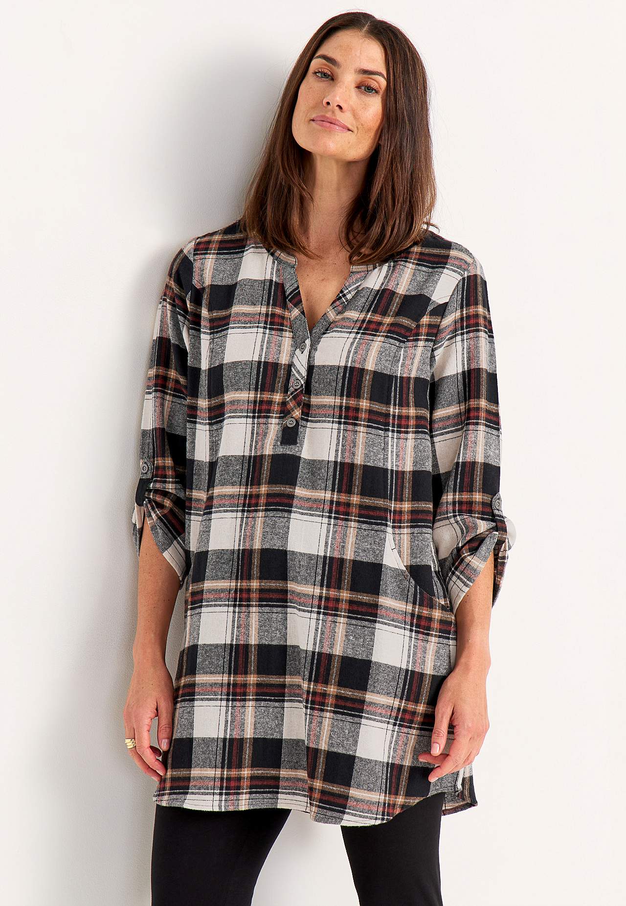 Tunika flanellista taskuilla