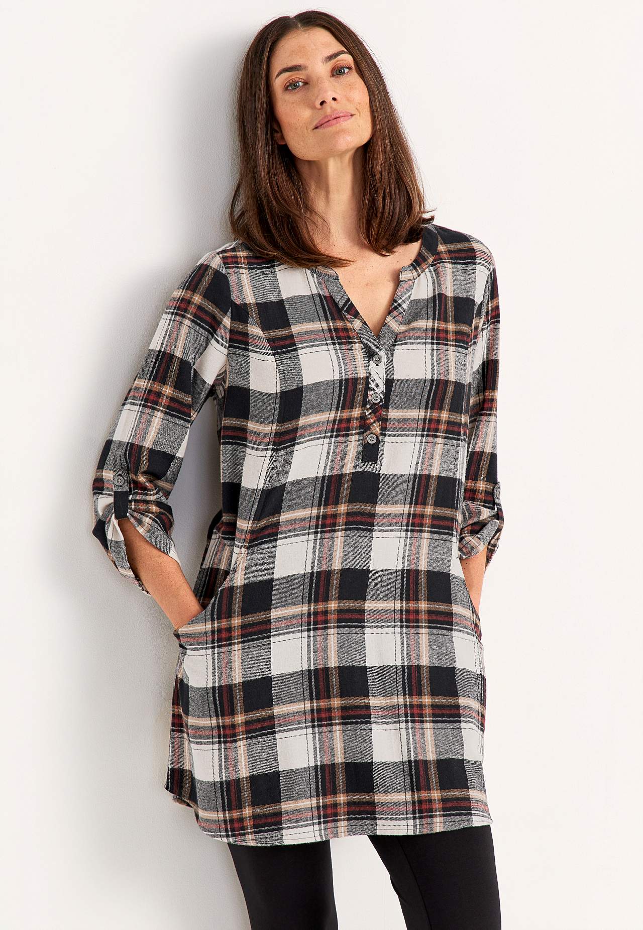 Tunika flanellista taskuilla