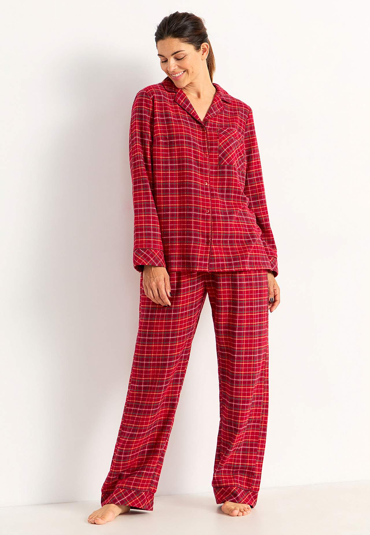 Ruudullinen pyjama flanellista