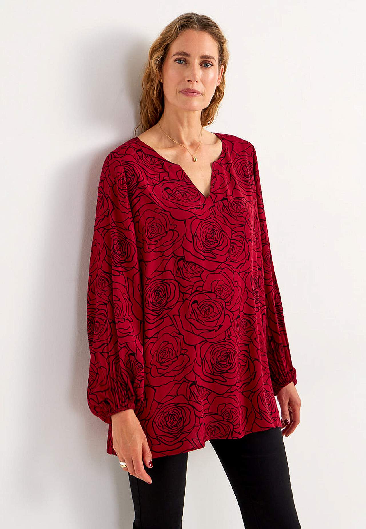 Kukkakuvioinen pusero viskoosista