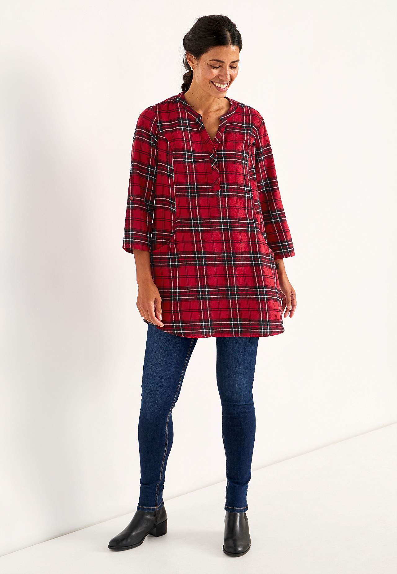 Tunika flanellista taskuilla