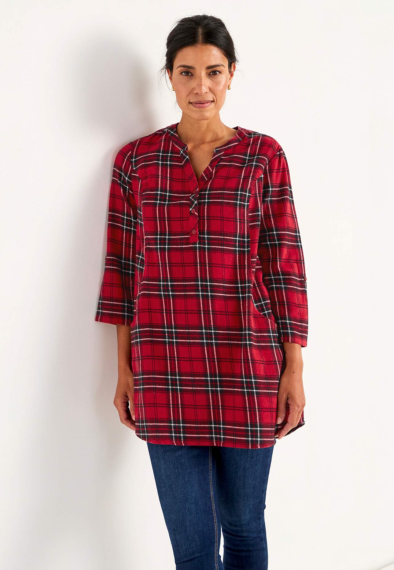 Tunika flanellista taskuilla