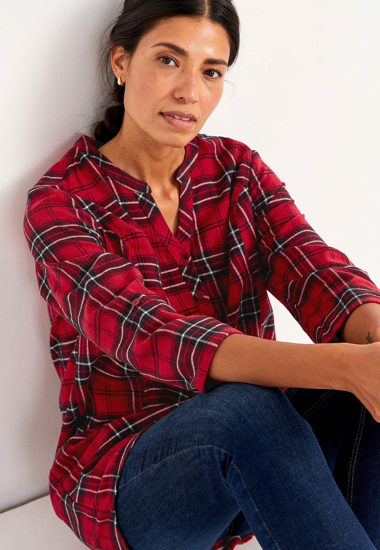 Tunika flanellista taskuilla