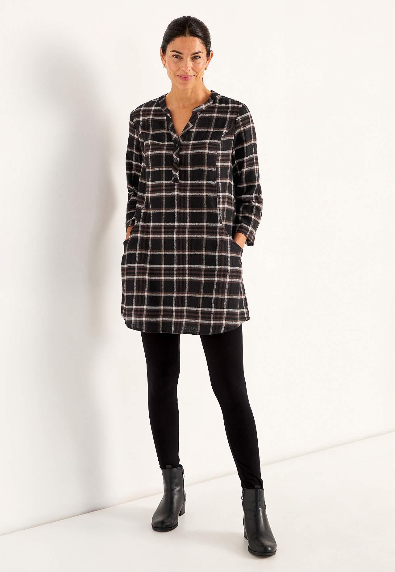 Tunika flanellista taskuilla