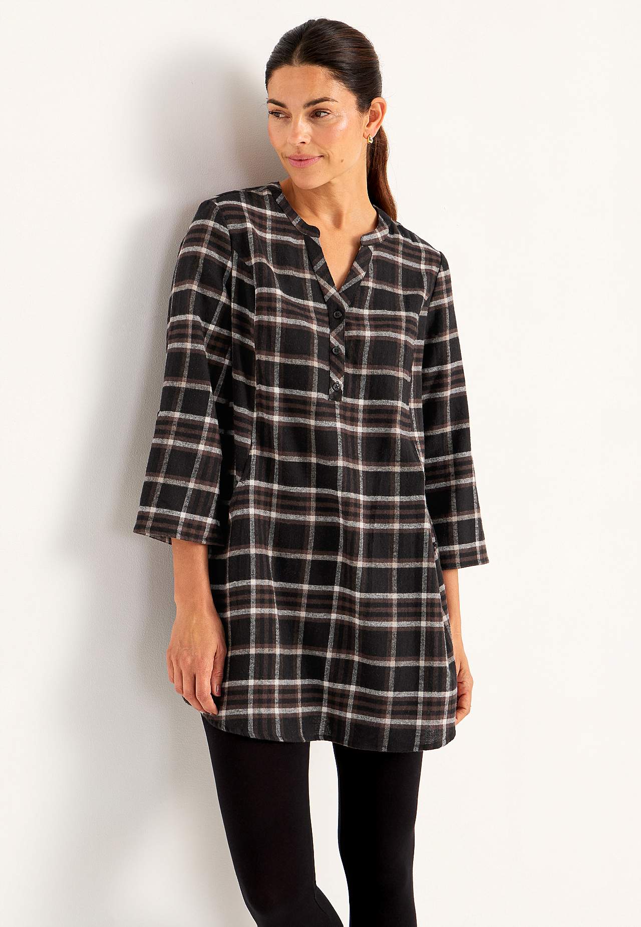Tunika flanellista taskuilla
