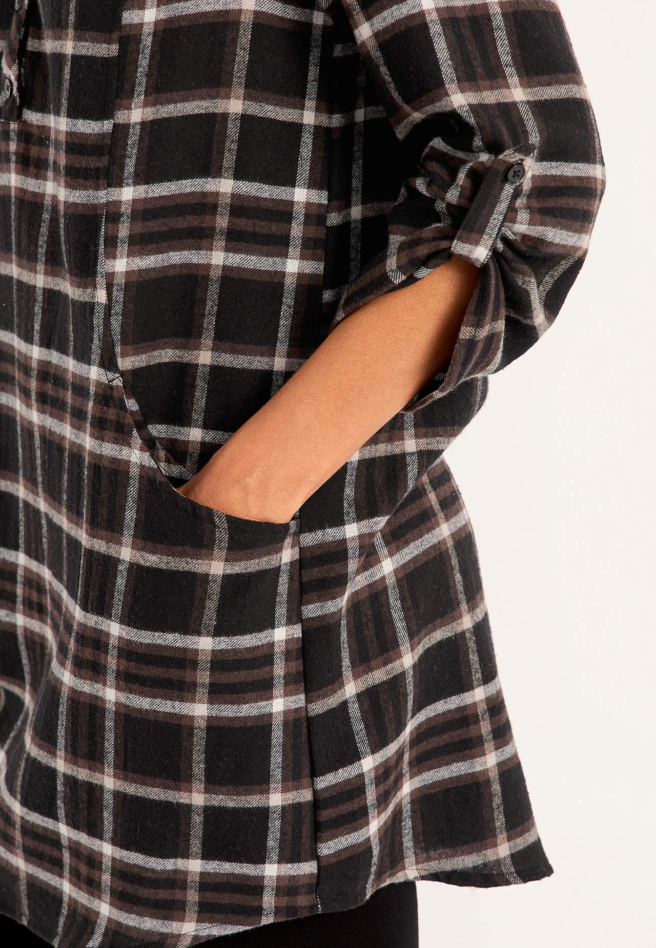Tunika flanellista taskuilla